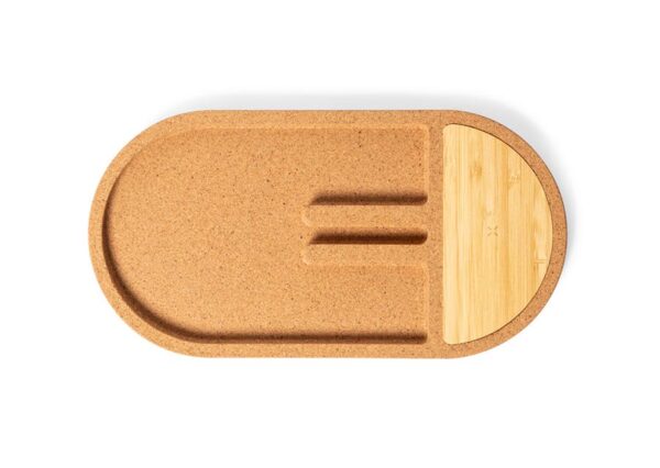 Miljøvenlig organizer med trådløs opalder i bambus i kork